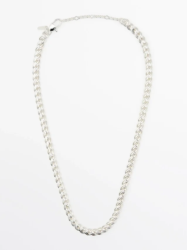 Collana a maglie a catena color argento Collana a maglie a catena color argento