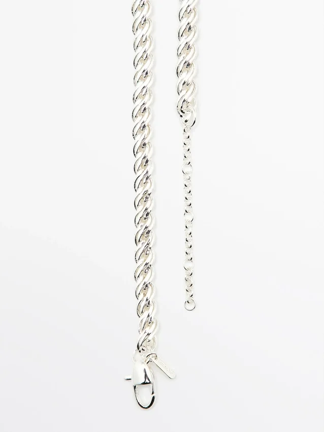 Collana a maglie a catena color argento Collana a maglie a catena color argento