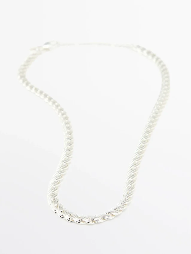 Collana a maglie a catena color argento Collana a maglie a catena color argento