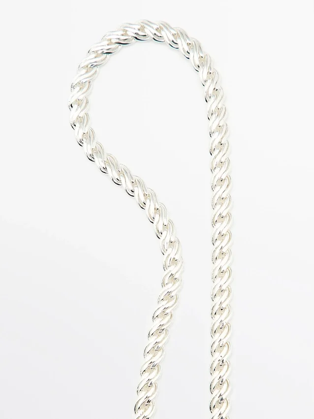 Collana a maglie a catena color argento Collana a maglie a catena color argento