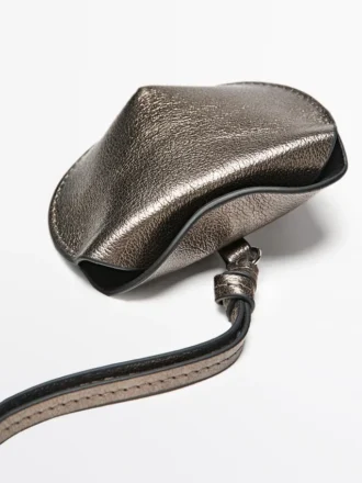 Custodia pieghevole per AirPods in pelle nappa