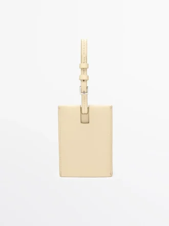 Etichetta per bagaglio in pelle nappa