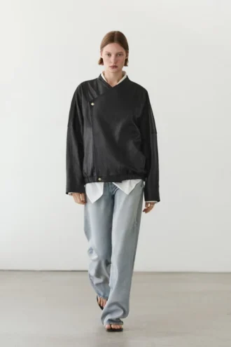 Giacca bomber in pelle