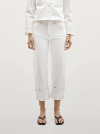 Giacca in denim con cuciture a contrasto