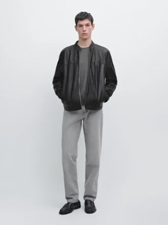 Giacca in pelle di montone nappa