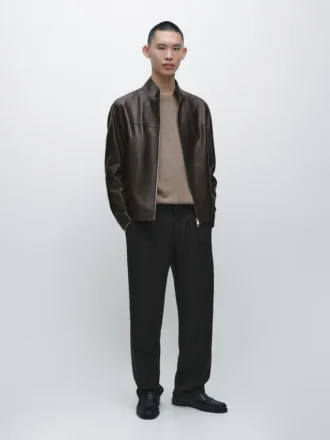 Giacca in pelle nappa effetto invecchiato Giacca in pelle nappa effetto invecchiato