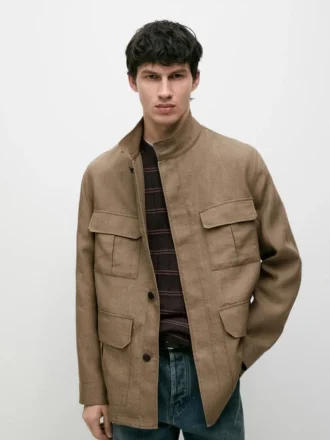 Giacca safari in 100% lino