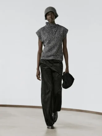 Gilet in maglia Moulina con dettaglio sul colletto