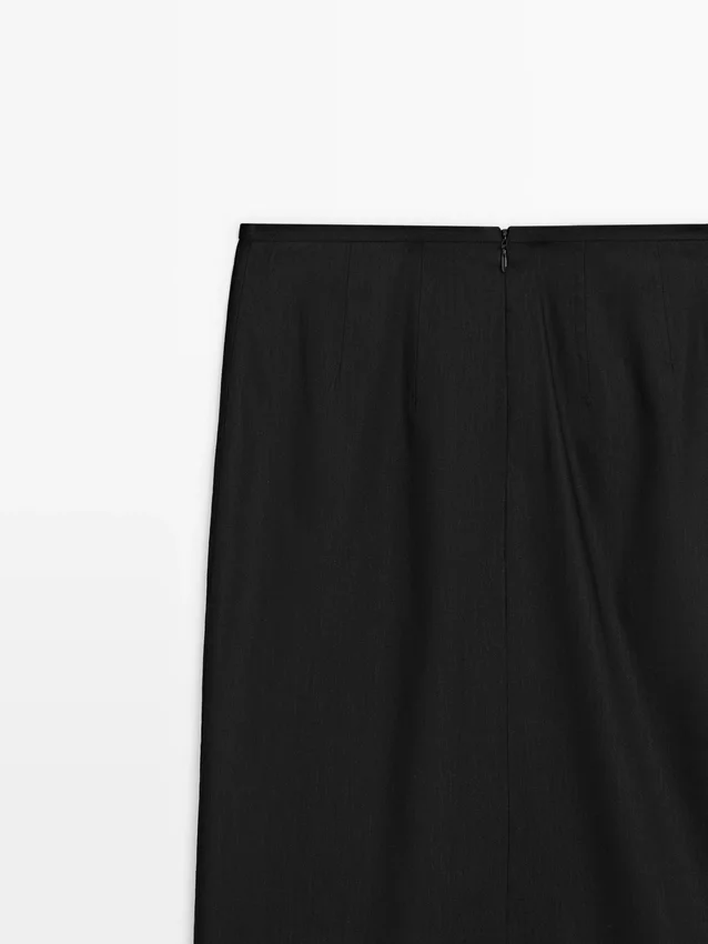 Gonna midi dritta in misto lino Gonna midi dritta in misto lino