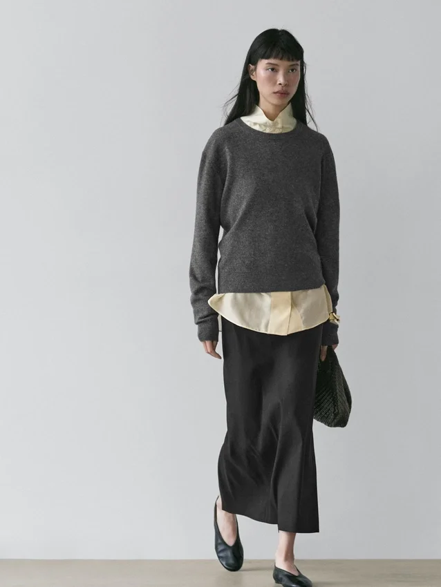 Gonna midi dritta in misto lino Gonna midi dritta in misto lino