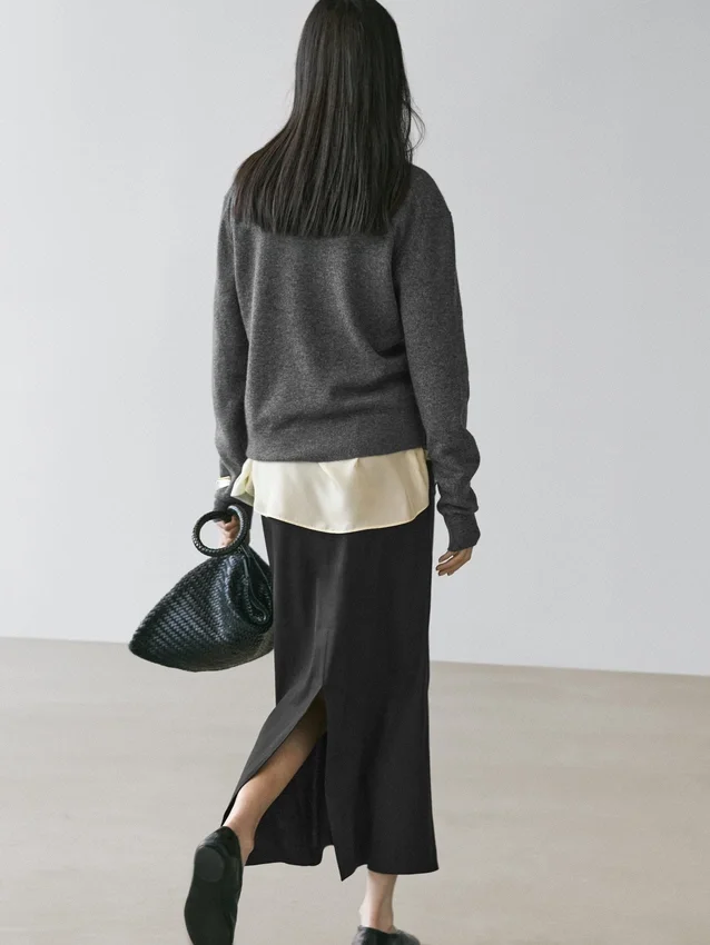 Gonna midi dritta in misto lino Gonna midi dritta in misto lino