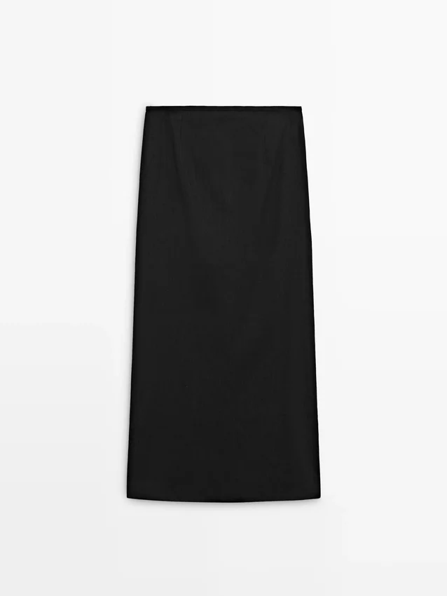 Gonna midi dritta in misto lino Gonna midi dritta in misto lino