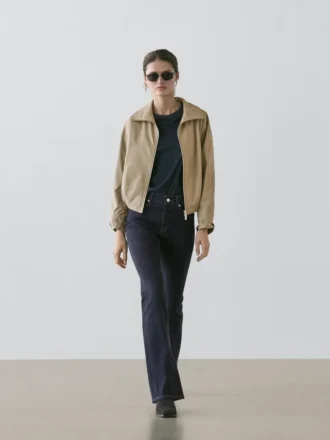 Jeans skinny a vita alta con fondo a campana