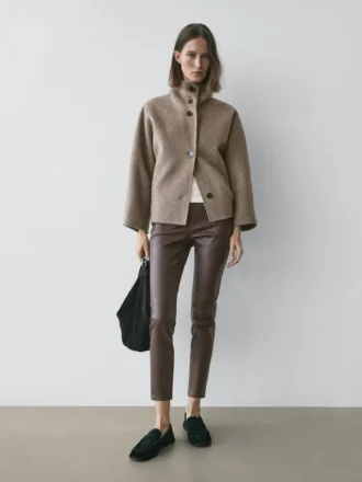 Leggings in pelle nappa