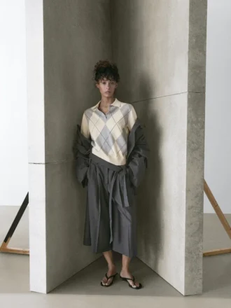 Maglia polo in maglia argyle