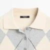 Maglia polo in maglia argyle