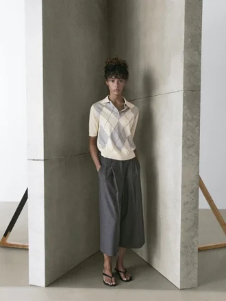 Maglia polo in maglia argyle