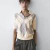 Maglia polo in maglia argyle