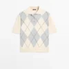 Maglia polo in maglia argyle