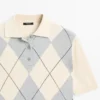 Maglia polo in maglia argyle