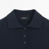 Maglia polo in misto lana