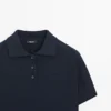 Maglia polo in misto lana