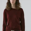 Maglione a collo rotondo in maglia fine 100% lana
