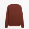 Maglione a girocollo in maglia di lino e cashmere