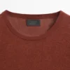 Maglione a girocollo in maglia di lino e cashmere