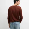 Maglione a girocollo in maglia di lino e cashmere