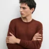 Maglione a girocollo in maglia di lino e cashmere