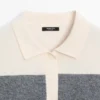 Maglione a righe con collo a polo in maglia