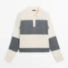 Maglione a righe con collo a polo in maglia