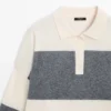 Maglione a righe con collo a polo in maglia
