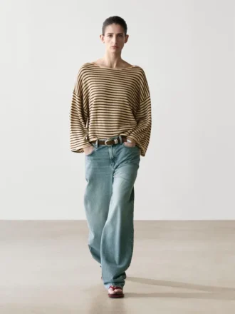 Maglione a righe in maglia 100% cotone