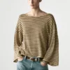 Maglione a righe in maglia 100% cotone