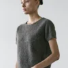 Maglione corto in maglia di alpaca e lana