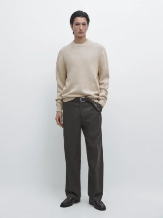 Maglione girocollo in misto cotone