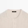 Maglione Henley in misto lana con ricami