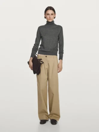 Maglione in maglia a collo alto in misto lana