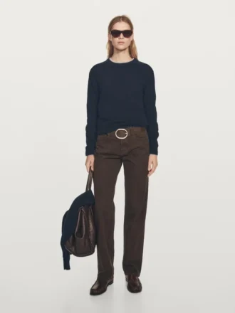 Maglione in maglia a collo rotondo in misto lana