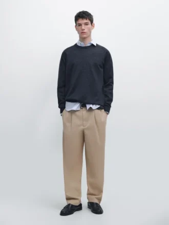 Maglione in maglia a girocollo in lana merino