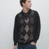 Maglione in maglia con dettagli Argyle