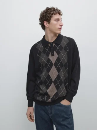 Maglione in maglia con dettagli Argyle