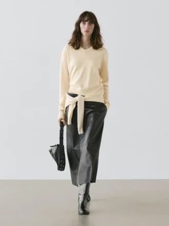 Maglione in maglia con scollo a V