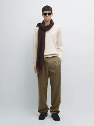 Maglione in maglia di cotone con collo rotondo