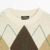 Maglione in maglia di cotone con dettaglio a rombi