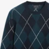 Maglione in maglia di cotone con dettaglio a rombi