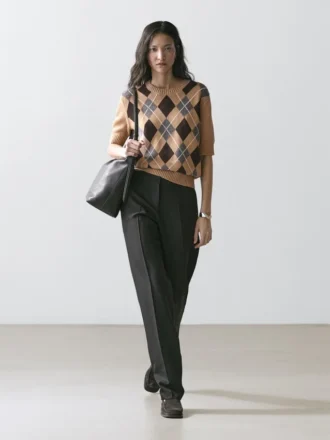 Maglione in maglia di cotone con motivo argyle