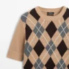Maglione in maglia di cotone con motivo argyle